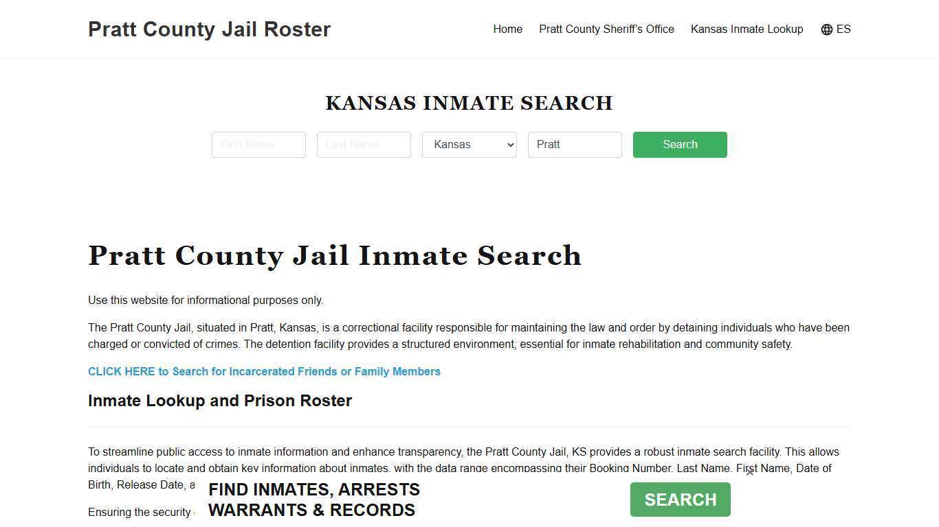 Pratt County Jail Roster Lookup, KS, Inmate Search
